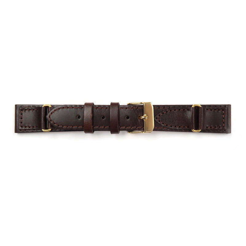 Load image into Gallery viewer, Genuine Leather Watch Band 16mm,18mm,20mm Flat Classic Plain Grain Stitched in Black, Brown and Light Brown - Universal Jewelers &amp; Watch Tools Inc. 
