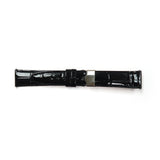 Genuine Leather Watch Band 18mm Padded Stitched Croco Grain in Black - Universal Jewelers & Watch Tools Inc. 