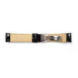 Genuine Leather Watch Band 18mm Padded Stitched Croco Grain in Black - Universal Jewelers & Watch Tools Inc. 