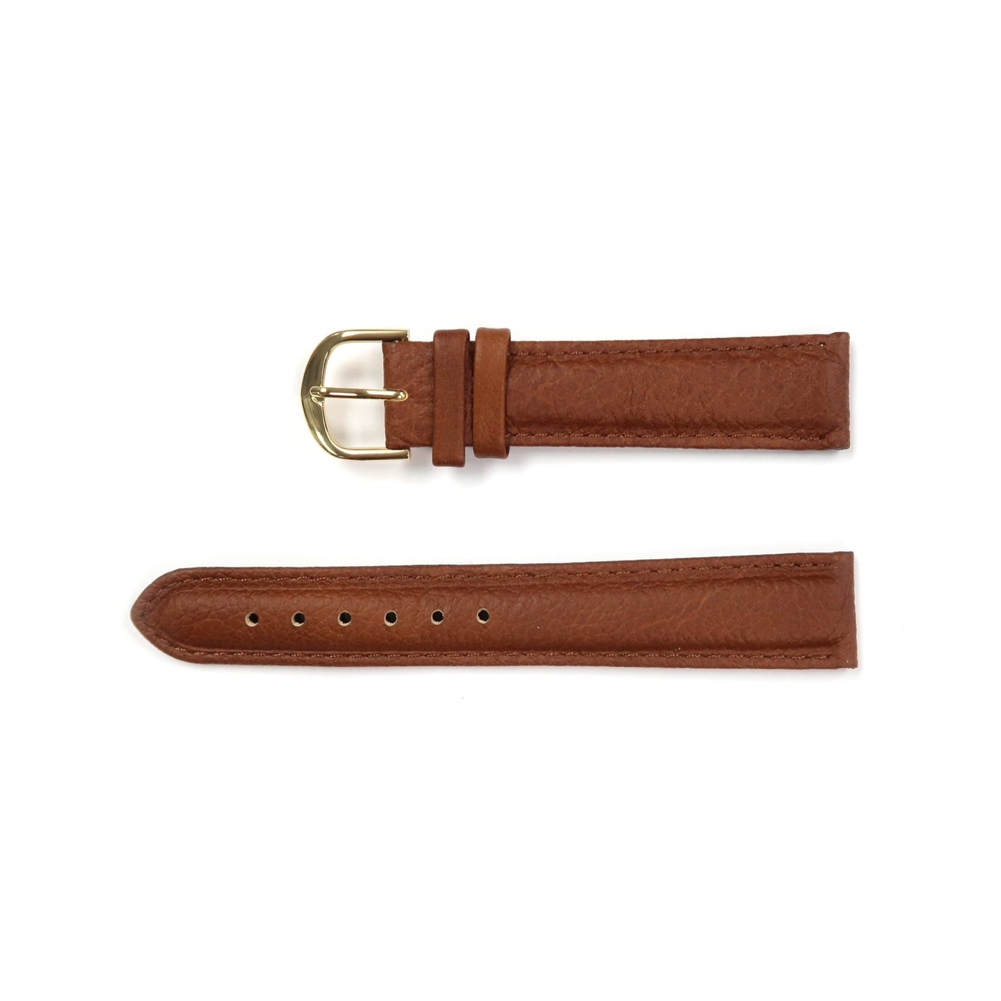 Genuine Leather Watch Band 16 - 26mm Padded Classic Plain Grain Stitched in Black, Dark Blue, Brown, Dark Brown, Tan, Burgundy - Universal Jewelers & Watch Tools Inc.