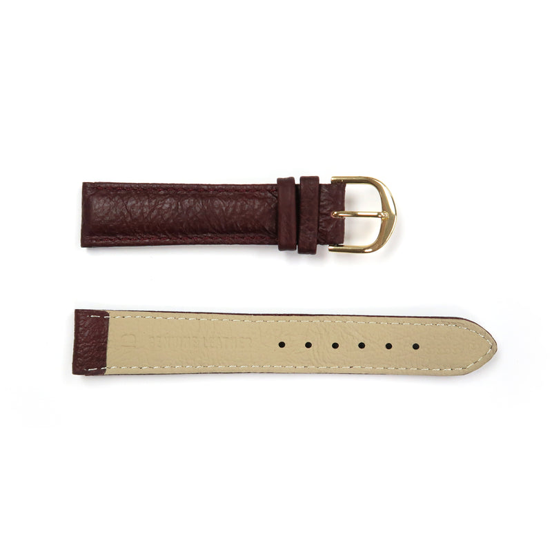 Load image into Gallery viewer, Genuine Leather Watch Band 16-26mm Padded Classic Plain Grain Stitched in Black, Dark Blue, Brown, Dark Brown, Tan, Burgundy - Universal Jewelers &amp; Watch Tools Inc. 

