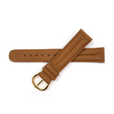 Genuine Leather Watch Band 16-20mm Padded Classic Plain Grain Stitched in Black, Brown, Tan, Burgundy - Universal Jewelers & Watch Tools Inc. 