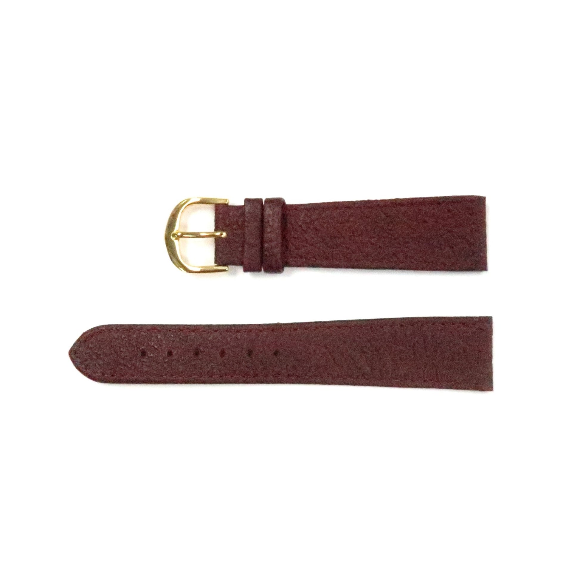 Genuine Leather Watch Band 16 - 20mm Flat Classic Plain Grain Stitched in Green, Brown, Burgundy and Tan - Universal Jewelers & Watch Tools Inc.