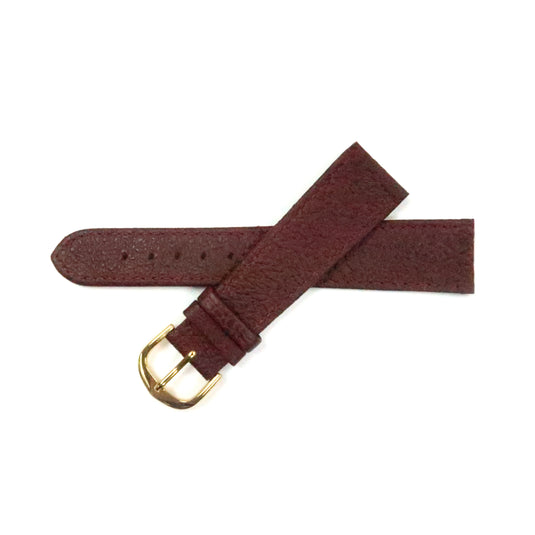 Genuine Leather Watch Band 16-20mm Flat Classic Plain Grain Stitched in Green, Brown, Burgundy and Tan - Universal Jewelers & Watch Tools Inc. 