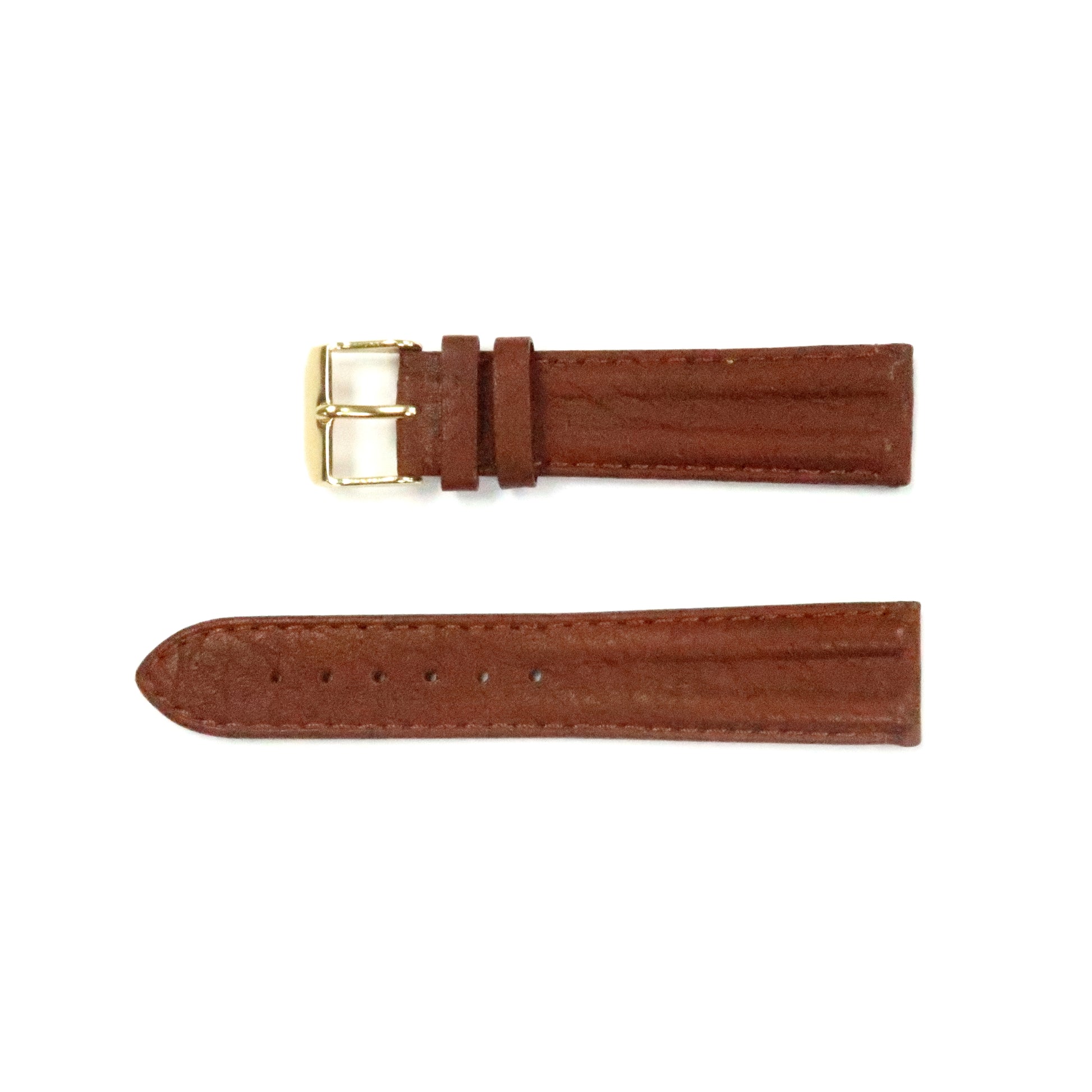 Genuine Leather Watch Band 16-20mm Padded Classic Plain Grain Stitched in Black, Brown and Light Brown - Universal Jewelers & Watch Tools Inc. 