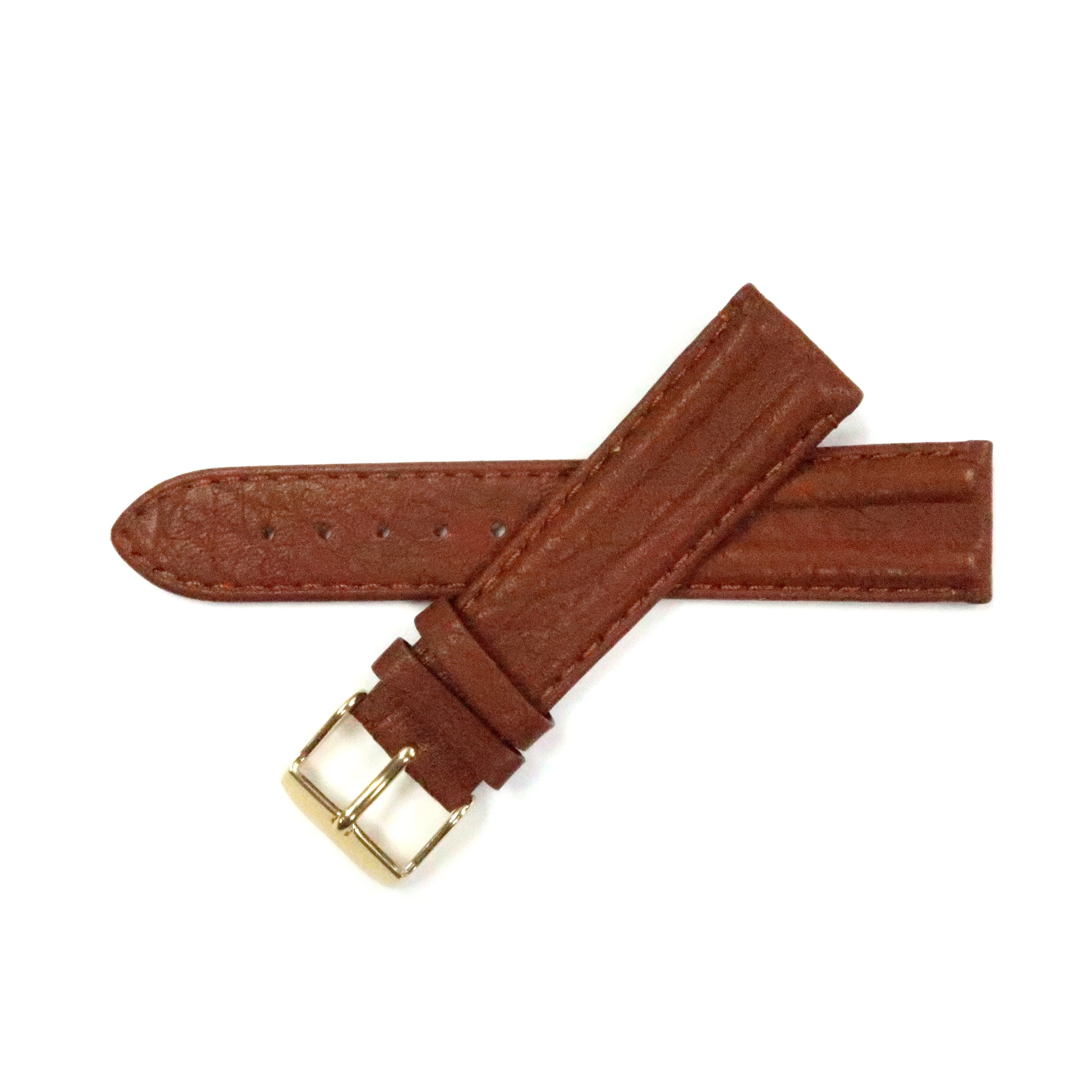 Genuine Leather Watch Band 16-20mm Padded Classic Plain Grain Stitched in Black, Brown and Light Brown - Universal Jewelers & Watch Tools Inc. 