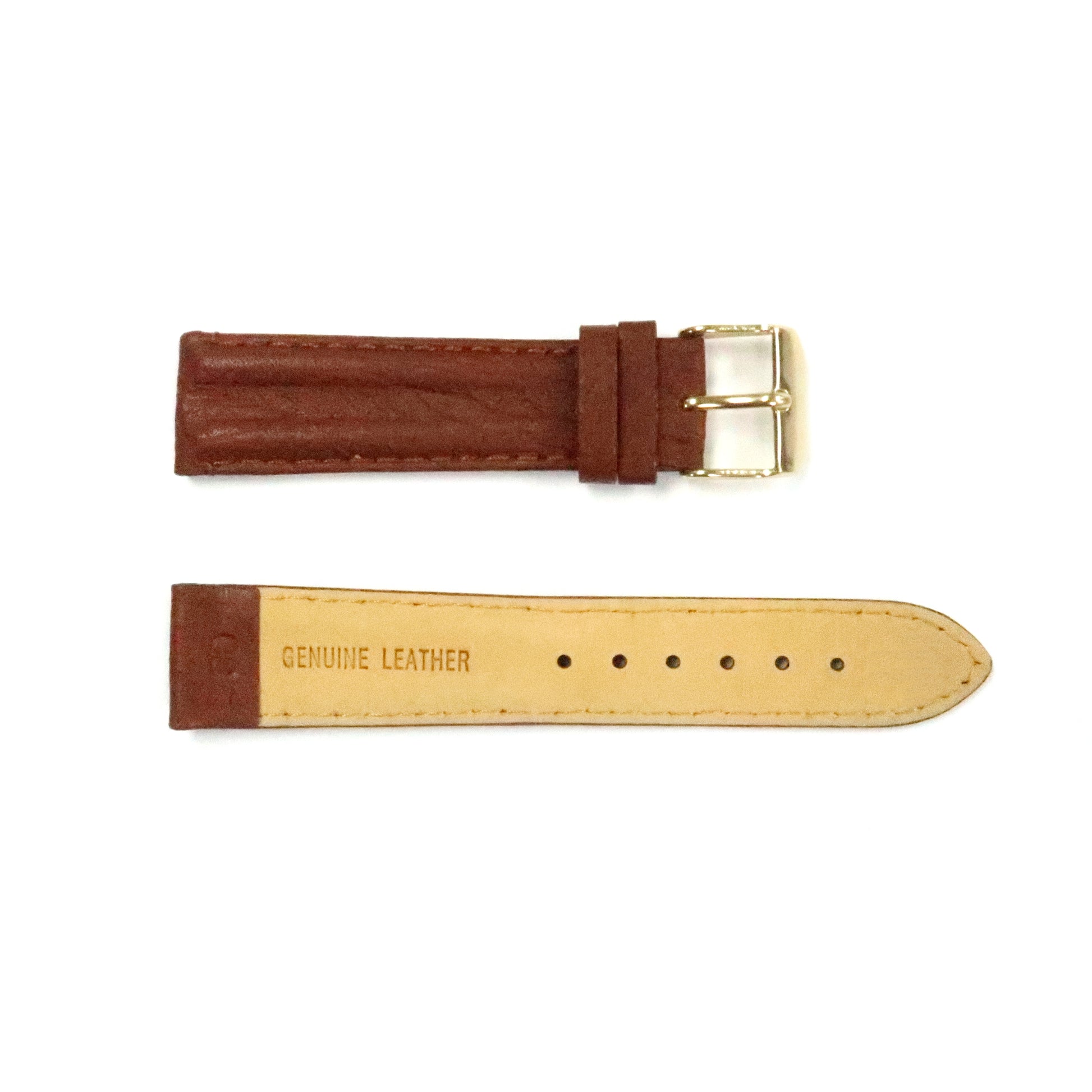 Genuine Leather Watch Band 16-20mm Padded Classic Plain Grain Stitched in Black, Brown and Light Brown - Universal Jewelers & Watch Tools Inc. 