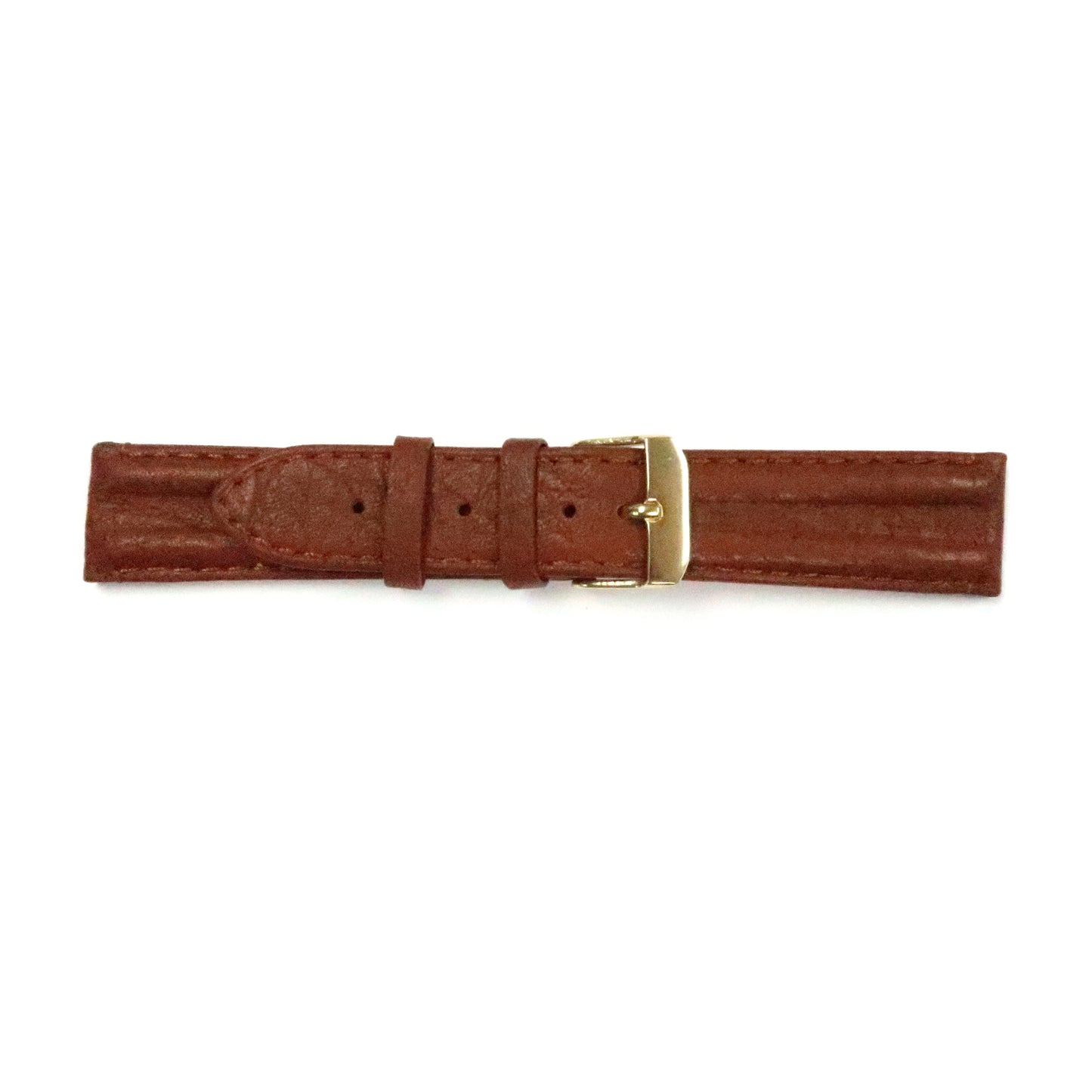 Genuine Leather Watch Band 16-20mm Padded Classic Plain Grain Stitched in Black, Brown and Light Brown - Universal Jewelers & Watch Tools Inc. 