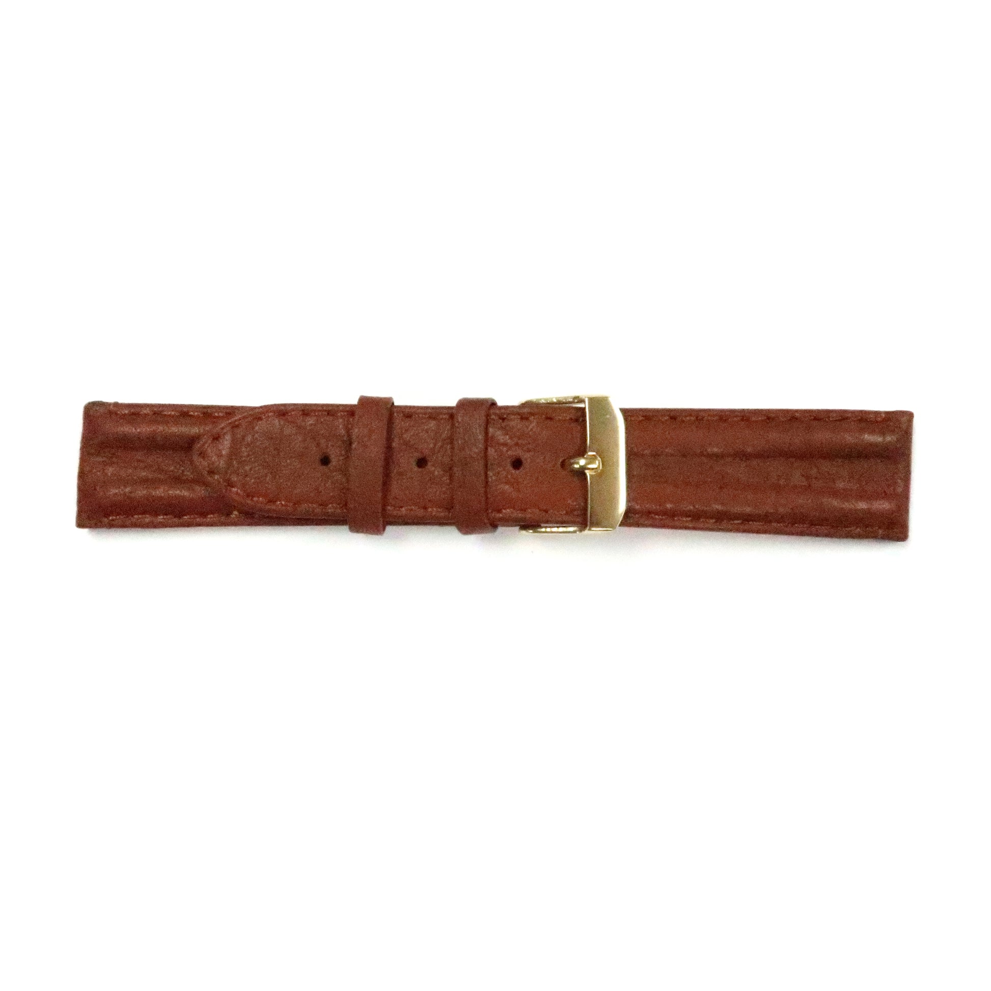 Genuine Leather Watch Band 16-20mm Padded Classic Plain Grain Stitched in Black, Brown and Light Brown - Universal Jewelers & Watch Tools Inc. 