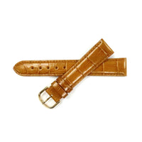 Leather Watch Band 18mm Padded Alligator Grain Stitched in Brown, Blue and Light Brown - Universal Jewelers & Watch Tools Inc. 