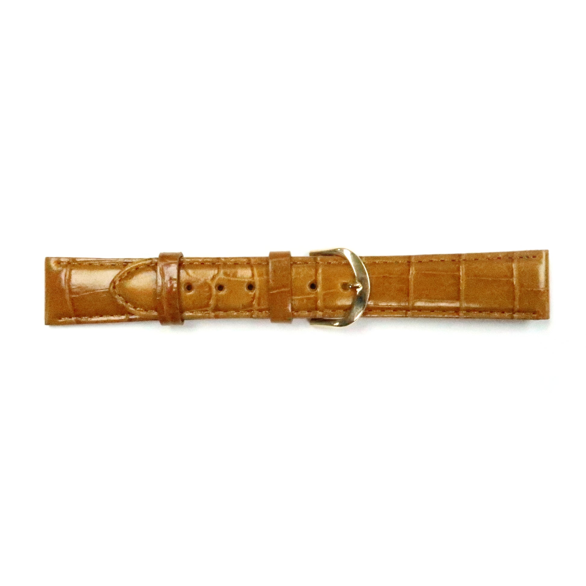 Leather Watch Band 18mm Padded Alligator Grain Stitched in Brown, Blue and Light Brown - Universal Jewelers & Watch Tools Inc. 