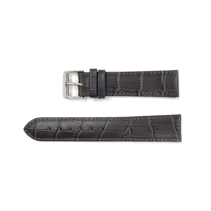 Load image into Gallery viewer, Genuine Leather Watch Band 20mm Padded Stitched Alligator Grain in Grey - Universal Jewelers &amp; Watch Tools Inc. 
