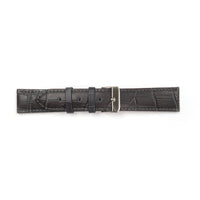 Genuine Leather Watch Band 20mm Padded Stitched Alligator Grain in Grey - Universal Jewelers & Watch Tools Inc. 