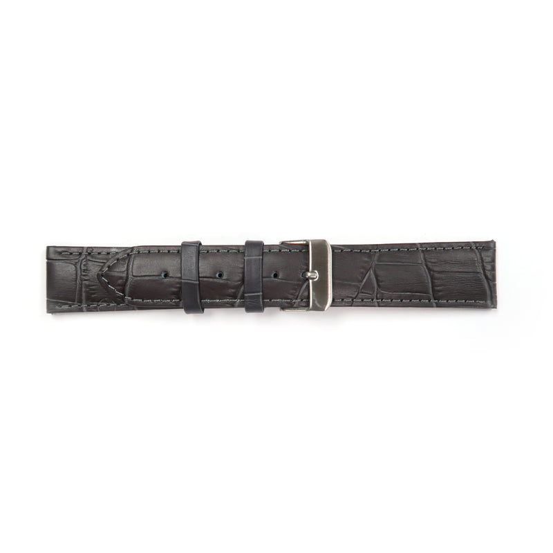 Load image into Gallery viewer, Genuine Leather Watch Band 20mm Padded Stitched Alligator Grain in Grey - Universal Jewelers &amp; Watch Tools Inc. 
