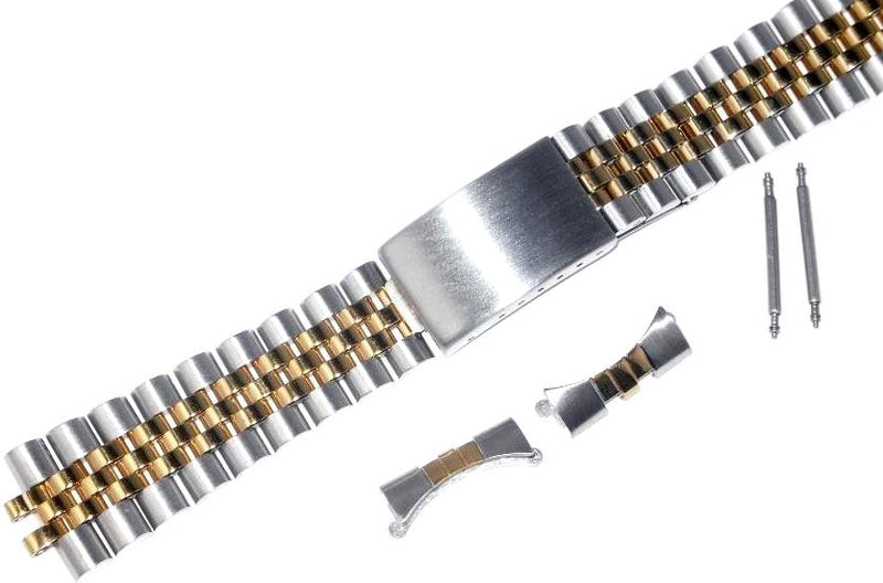 Load image into Gallery viewer, 17 and 20 mm jubilee Watch Band Bracelet Fits for Rolex Stainless double tone
