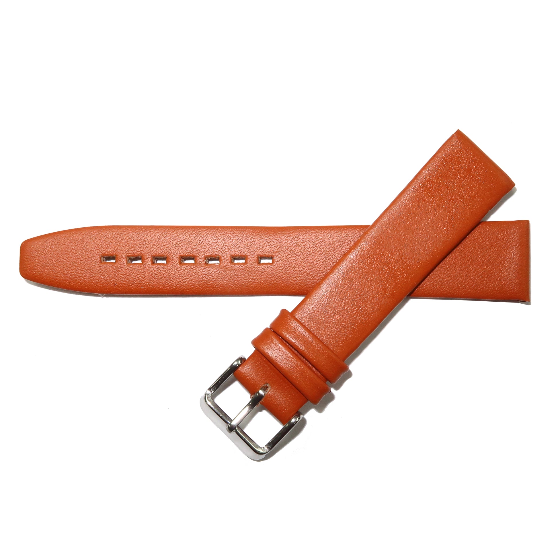 Genuine Leather Watch Band 8-24mm Flat Classic Plain Grain Black Brown Light Brown Tan Light Tan Light Green - Universal Jewelers & Watch Tools Inc. 
