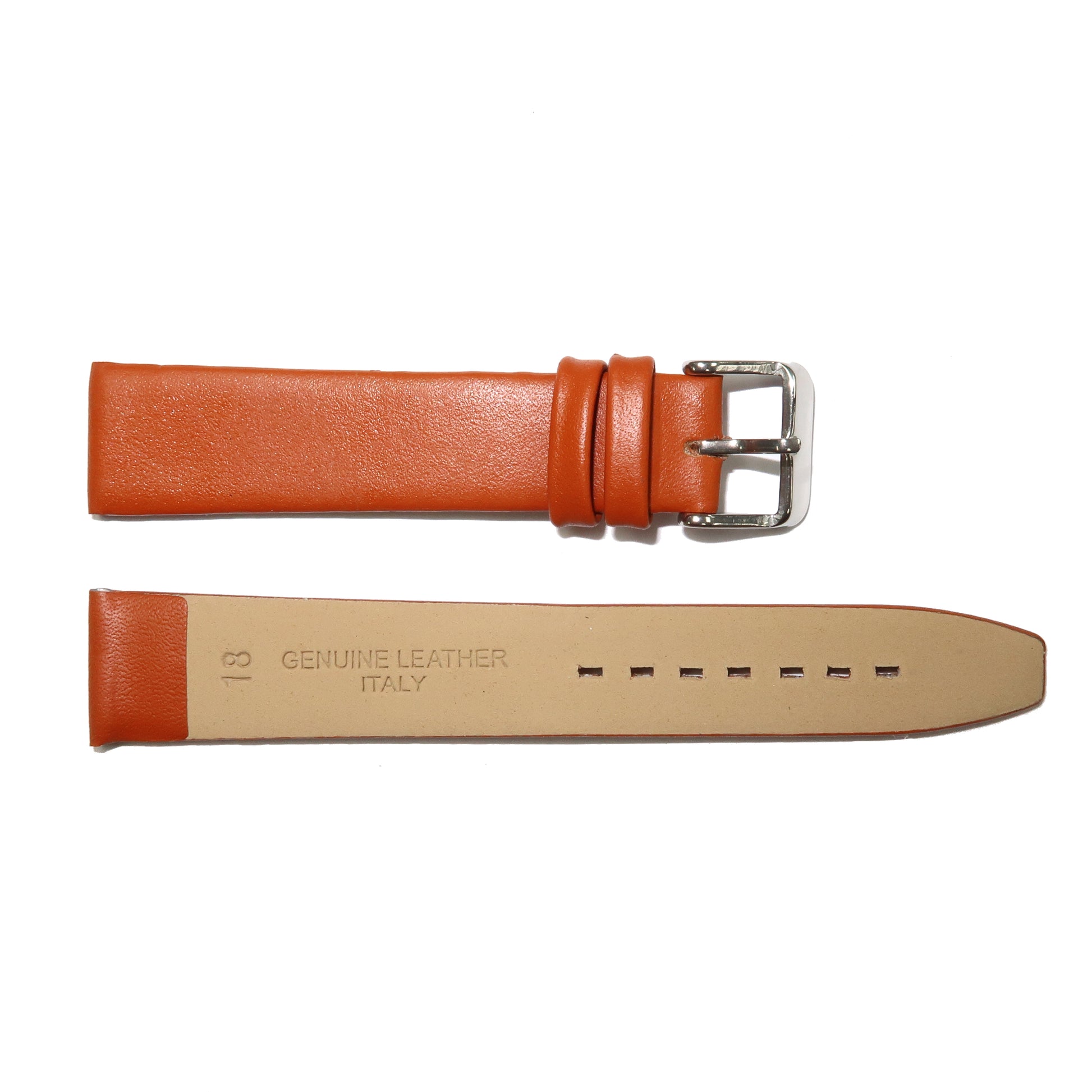 Genuine Leather Watch Band 8-24mm Flat Classic Plain Grain Black Brown Light Brown Tan Light Tan Light Green - Universal Jewelers & Watch Tools Inc. 