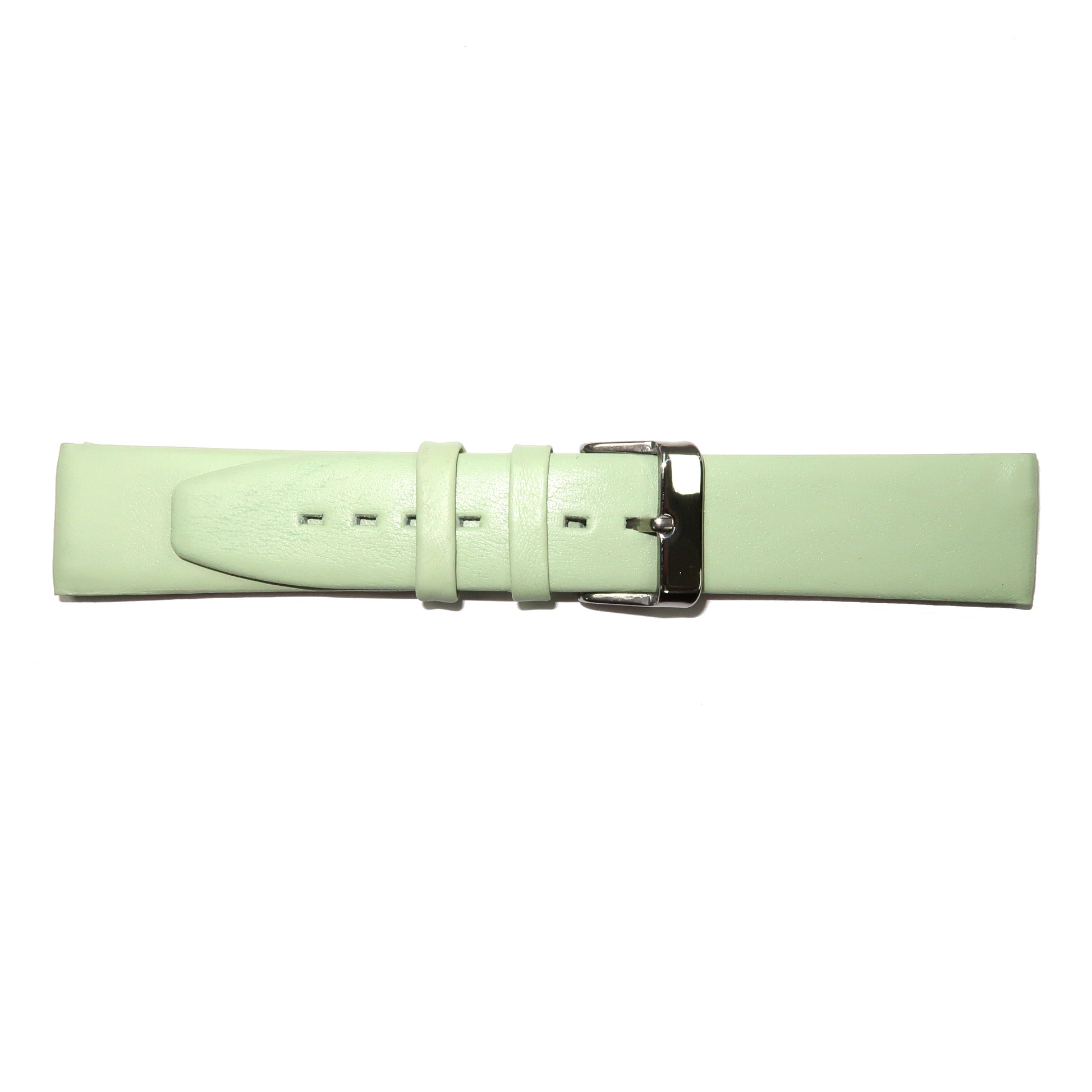 Genuine Leather Watch Band 8-24mm Flat Classic Plain Grain Black Brown Light Brown Tan Light Tan Light Green - Universal Jewelers & Watch Tools Inc. 