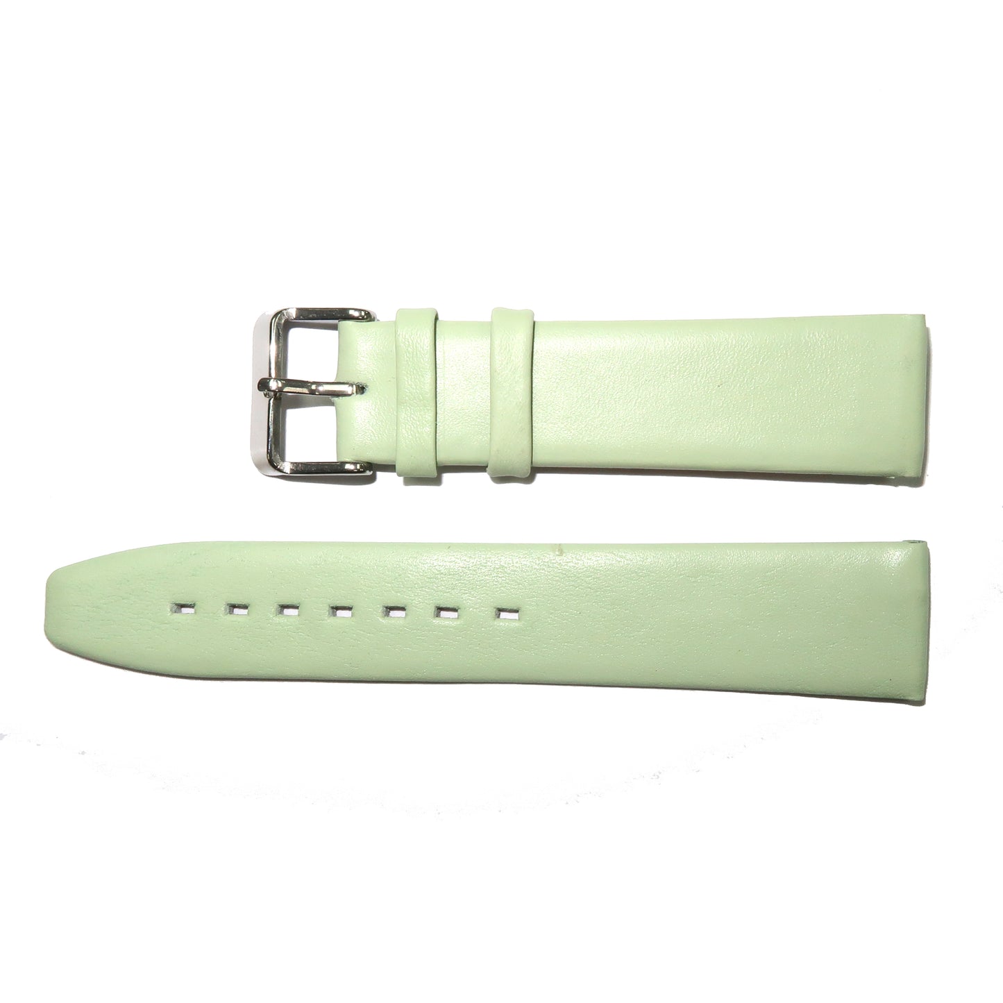 Genuine Leather Watch Band 8-24mm Flat Classic Plain Grain Black Brown Light Brown Tan Light Tan Light Green - Universal Jewelers & Watch Tools Inc. 