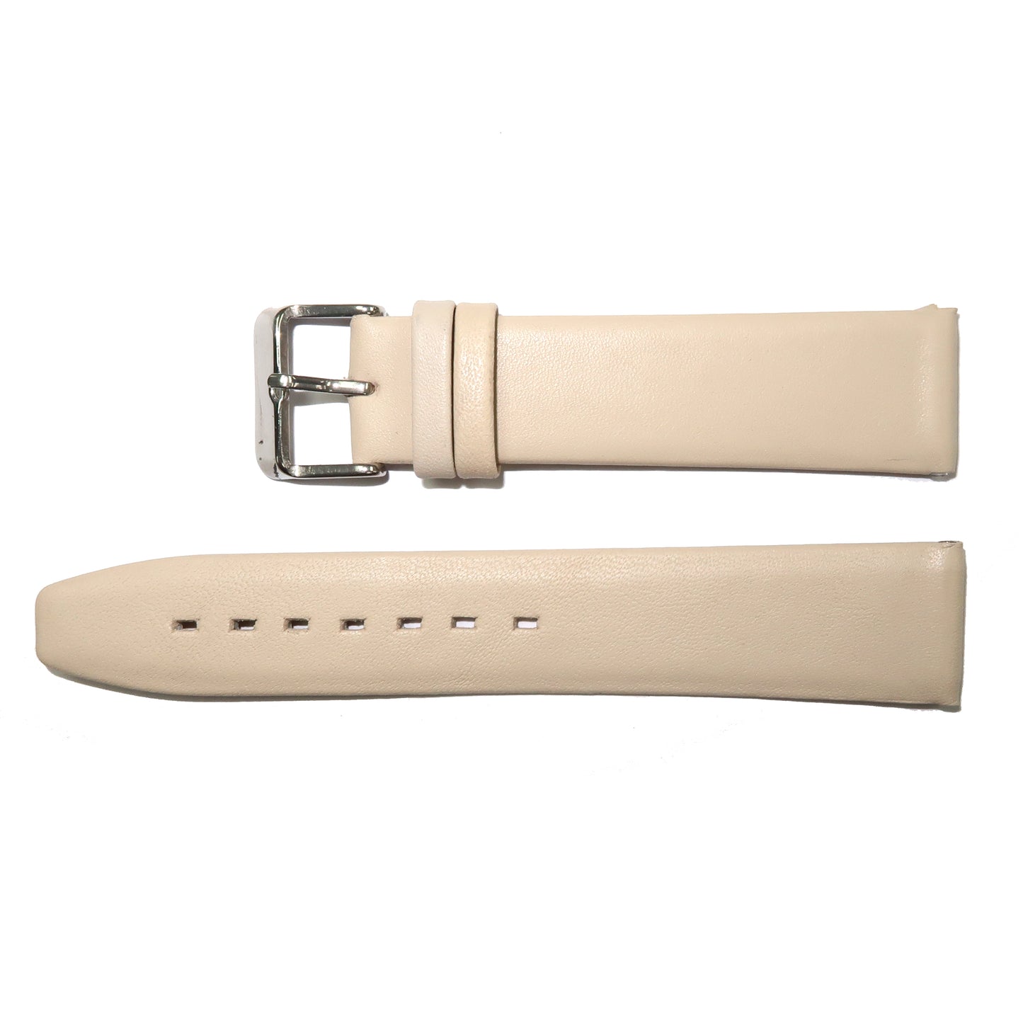 Genuine Leather Watch Band 8-24mm Flat Classic Plain Grain Black Brown Light Brown Tan Light Tan Light Green - Universal Jewelers & Watch Tools Inc. 