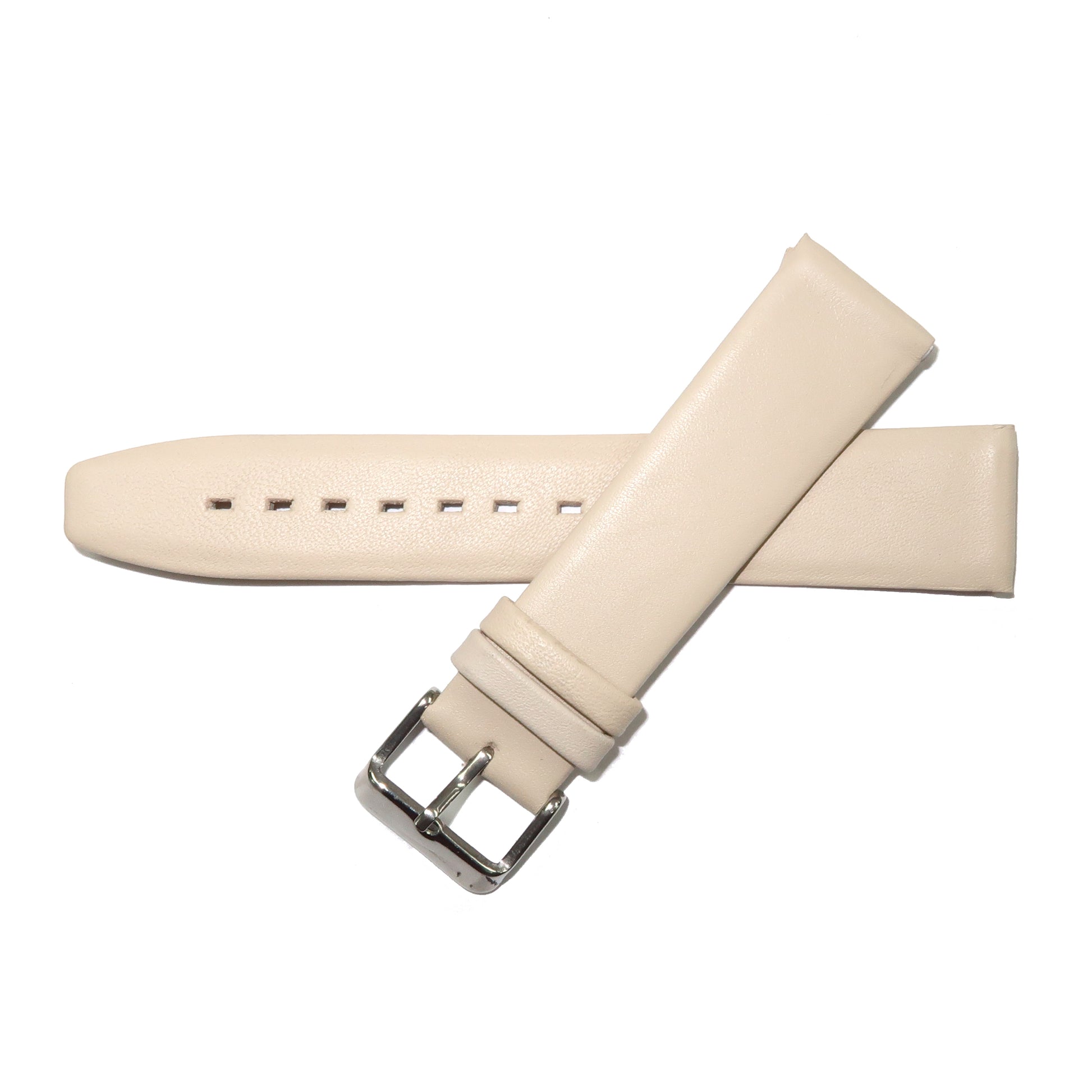 Genuine Leather Watch Band 8-24mm Flat Classic Plain Grain Black Brown Light Brown Tan Light Tan Light Green - Universal Jewelers & Watch Tools Inc. 