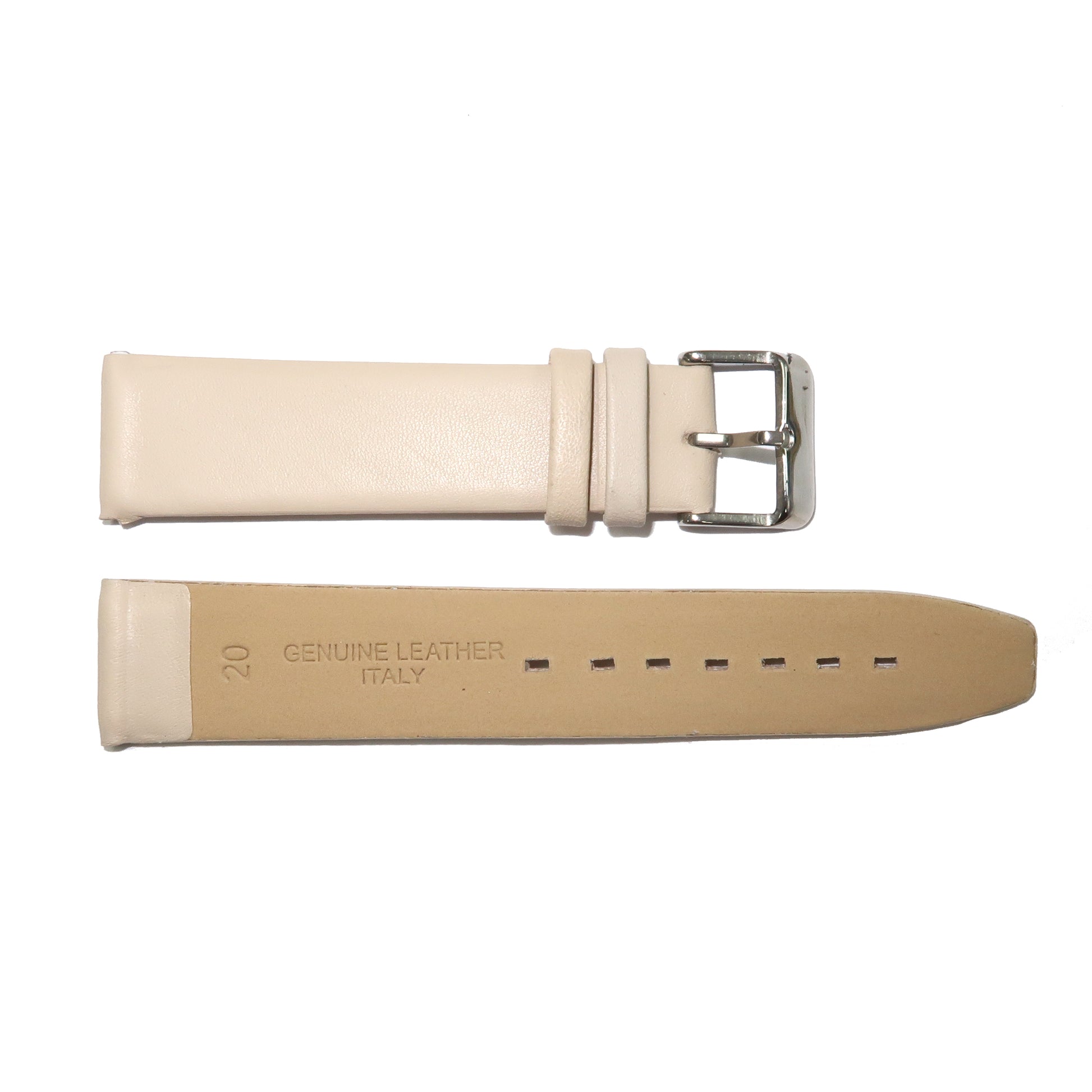 Genuine Leather Watch Band 8-24mm Flat Classic Plain Grain Black Brown Light Brown Tan Light Tan Light Green - Universal Jewelers & Watch Tools Inc. 