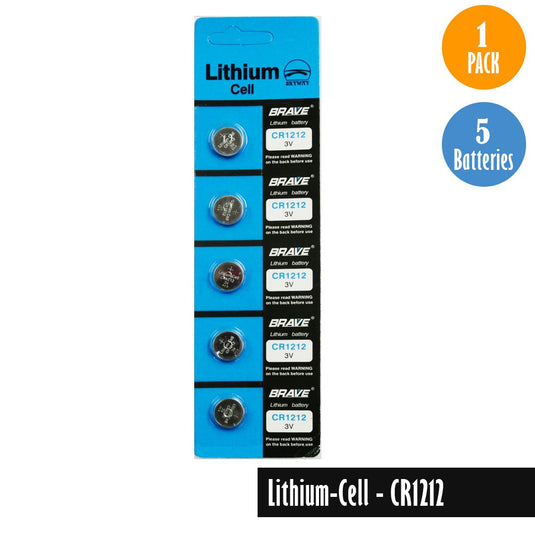 Lithium Cell-CR1212, 1 Pack 5 Batteries, Available for bulk order - Universal Jewelers & Watch Tools Inc. 