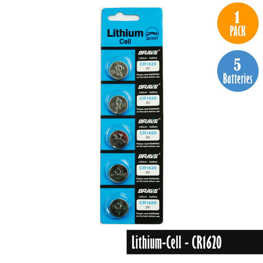 Lithium Cell-CR1620, 1 Pack 5 Batteries, Available for bulk order - Universal Jewelers & Watch Tools Inc. 