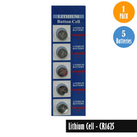 Lithium Cell-CR1625, 1 Pack 5 Batteries, Available for bulk order - Universal Jewelers & Watch Tools Inc. 