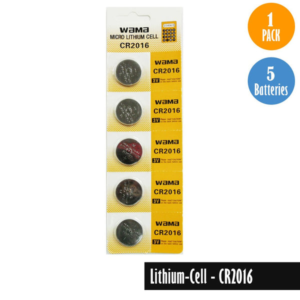 Lithium Cell-CR2016, 1 Pack 5 Batteries, Available for bulk order - Universal Jewelers & Watch Tools Inc. 