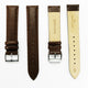 Lizard Watch Band, 20MM Wide, Padded, Regular Size, Brown Color, Brown Stitched, Gold and Silver Buckle, Genuine Leather Watch Strap Replacement