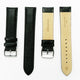 Lizard Watch Band, 22MM Wide, Padded, Regular Size, Black Color, Black Stitched, Silver Buckle, Genuine Leather Watch Strap Replacement
