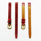 Lizard Style, Ladies Watch Band, 12MM Wide Flat, Regular Size, Red Color, Silver Buckle, Genuine Leather Strap Replacement