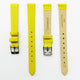 Lizard Style, Ladies Watch Band, 12MM Wide Flat, Regular Size, Yellow Color, Silver Buckle, Genuine Leather Strap Replacement