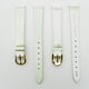 Lizard Style, Ladies Watch Band, 13MM Wide Flat, XL Size, White Color, Gold Buckle, Genuine Leather Strap Replacement
