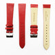 Lizard Watch Band, 20MM Wide Flat, Regular Size, Red Color, Silver Buckle, Genuine Leather Strap Replacement