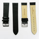 Lizard Watch Band, 22MM Wide Flat, Regular Size, Black Color, Silver Buckle, Genuine Leather Strap Replacement
