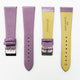 Lizard Watch Band, 24MM Wide Flat, Regular Size, Purple Color, Silver Buckle, Genuine Leather Strap Replacement