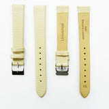 Lizard Watch Band, 16MM Wide Flat, Regular Size, Yellow Color, Silver Buckle, Genuine Leather Strap Replacement