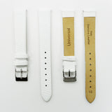Lizard Watch Band, 16MM Wide Flat, Regular Size, Purple Color, Silver Buckle, Genuine Leather Strap Replacement
