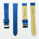 Lizard Watch Band, 16MM and 18MM Wide Flat, Regular Size, White Color, Silver Buckle, Genuine Leather Strap Replacement