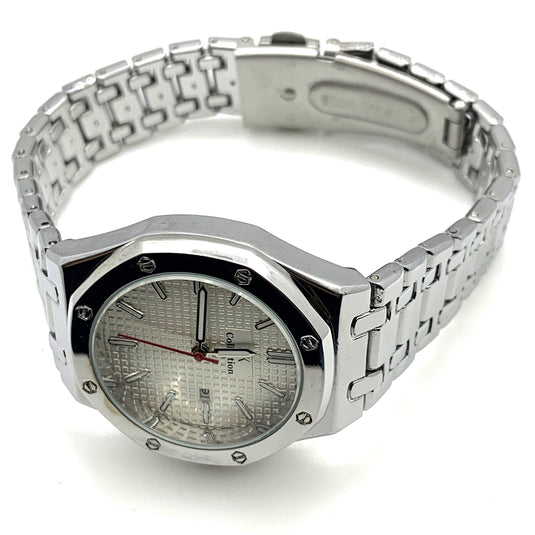 Ladies Fashion Watch Silver Case White Dial with Date Luxury Look
