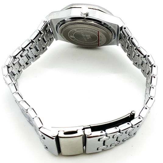 Ladies Fashion Watch Silver Case White Dial with Date Luxury Look
