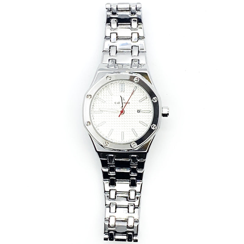 Load image into Gallery viewer, Ladies Fashion Watch Silver Case White Dial with Date Luxury Look
