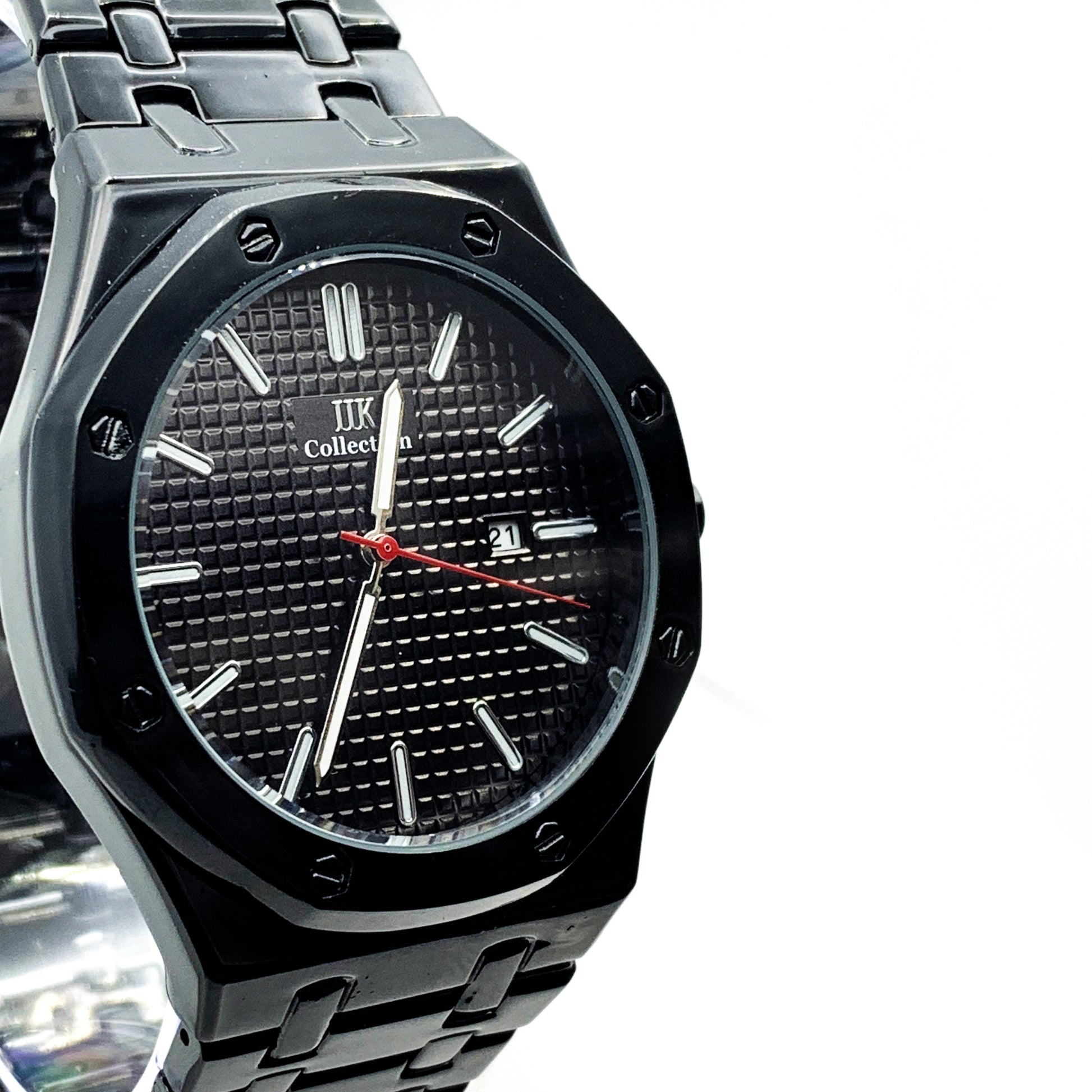 Men's Fashion Watch Black Case Black Dial with Date Luxury Quartz - Universal Jewelers & Watch Tools Inc.