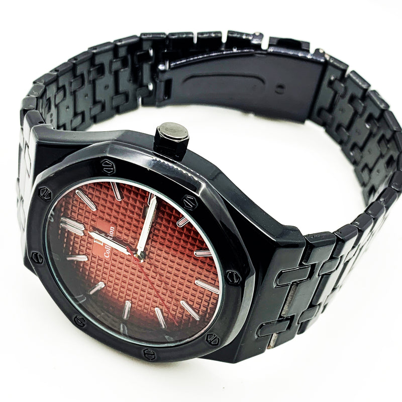 Load image into Gallery viewer, Men&#39;s Fashion Watch Black Case Red Dial with Date Luxury Quartz
