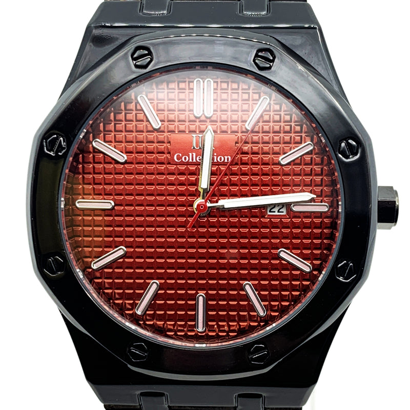Load image into Gallery viewer, Men&#39;s Fashion Watch Black Case Red Dial with Date Luxury Quartz
