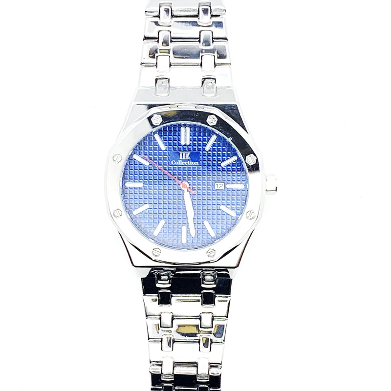 Load image into Gallery viewer, Men&#39;s Fashion Watch Silver Case Blue Dial with Date Luxury Quartz
