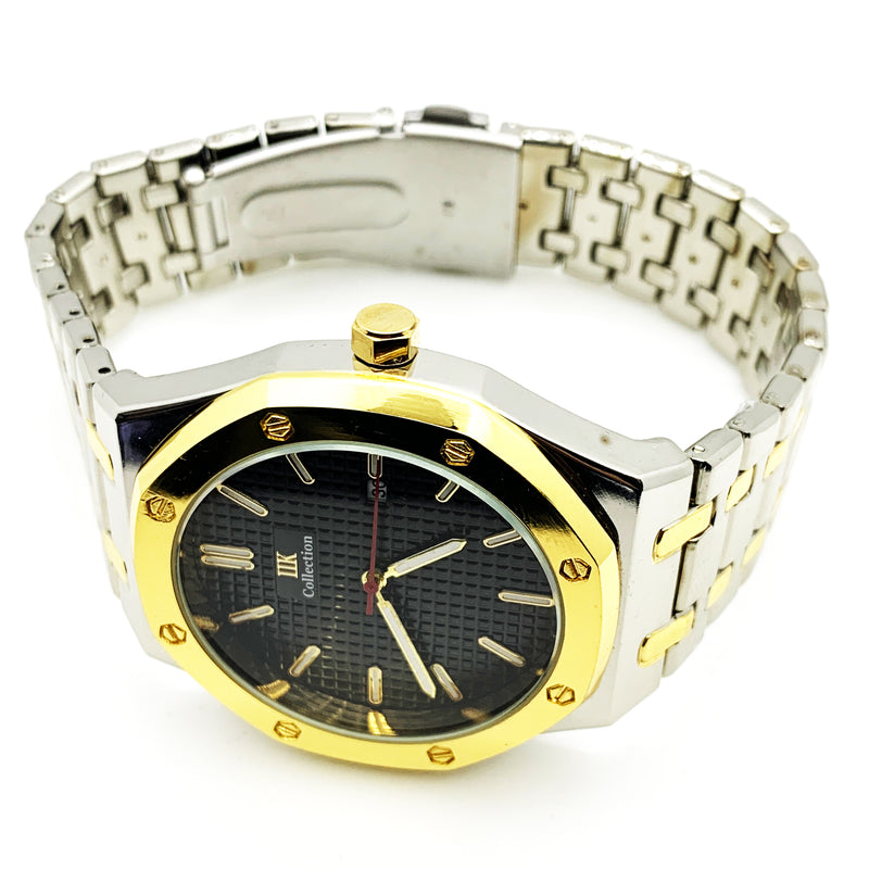 Load image into Gallery viewer, Men&#39;s Fashion Watch Yellow Golden Case Black Dial with Date Luxury Quartz

