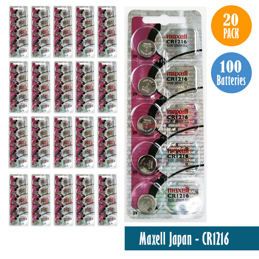 Maxell Japan - CR1216 Watch Batteries Single Pack 5 Batteries